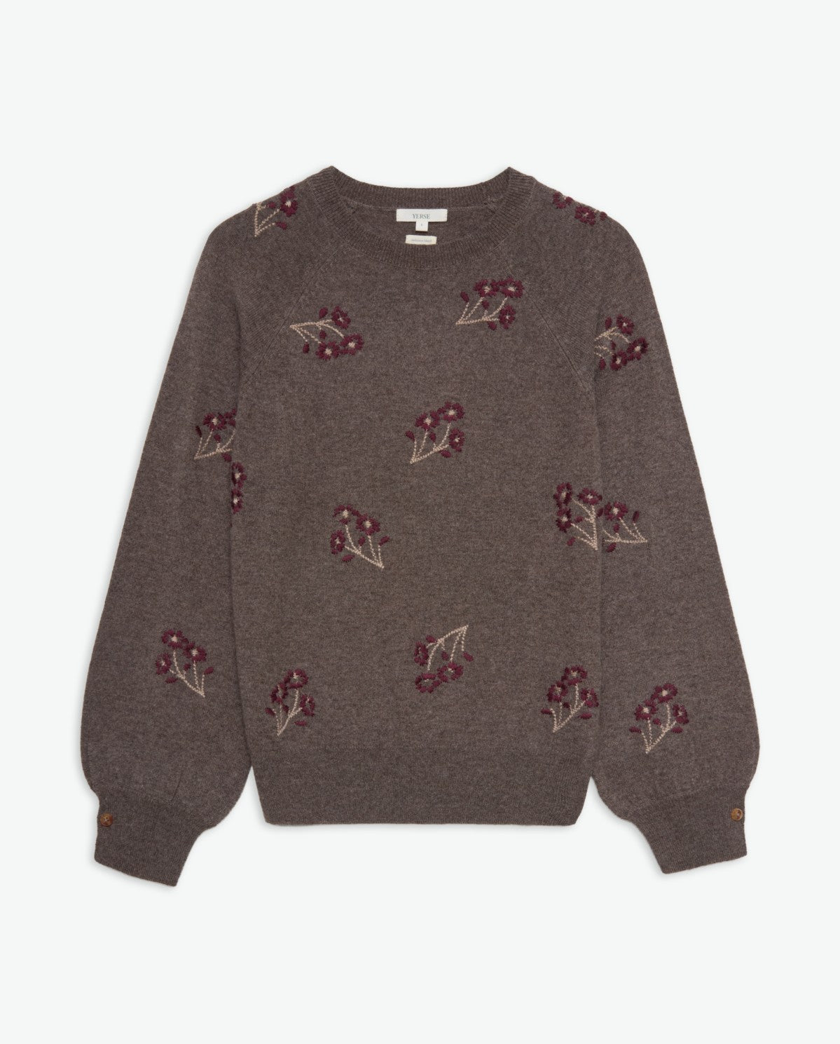 YERSE - Maglia misto lana con ricamo floreale