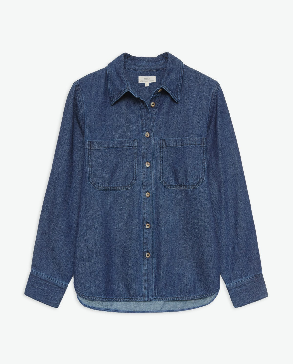 YERSE - Camicia denim in cotone organico, Indigo
