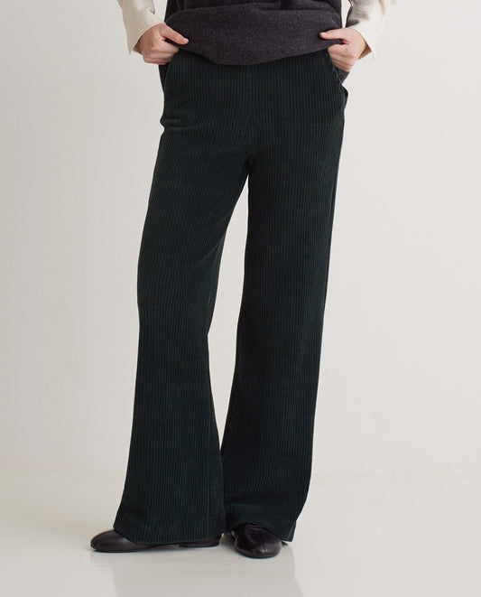 YERSE - Pantalone in velluto a coste, Dark Forest