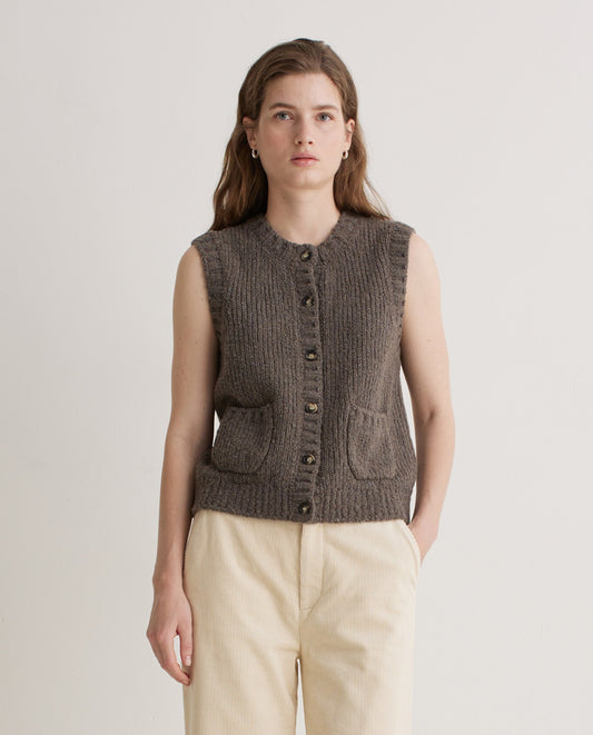 YERSE - Gilet misto lana merino, Antracite