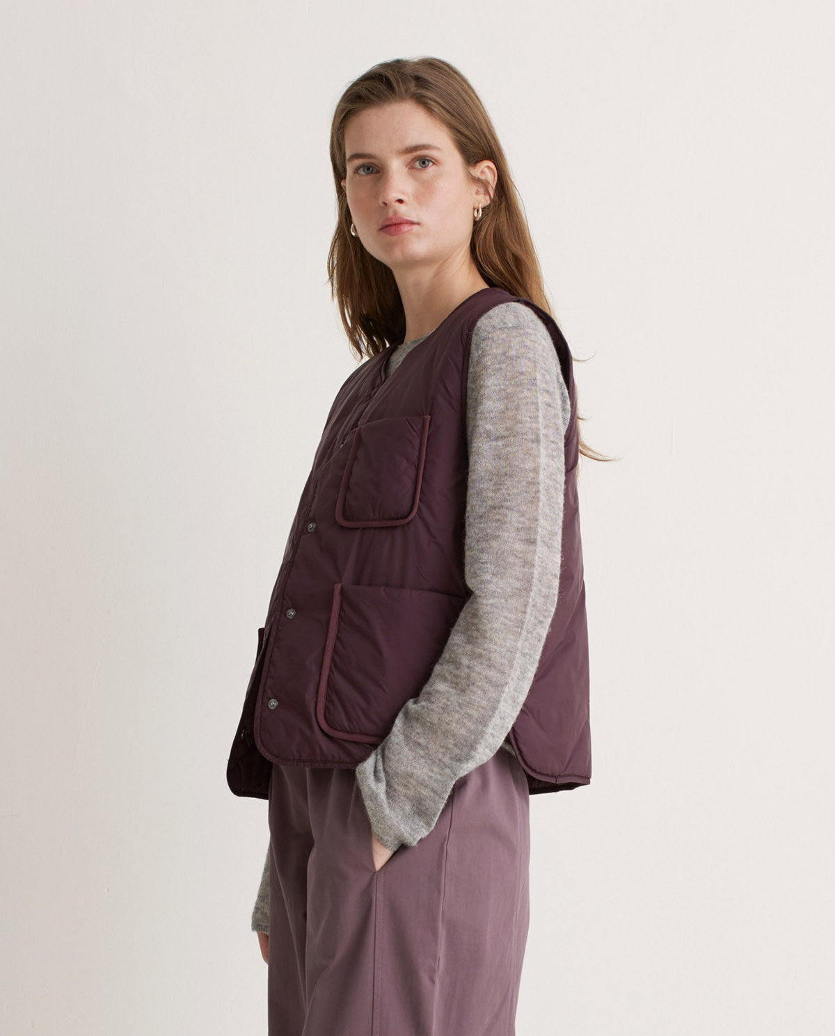YERSE - Gilet Idrorepellente, Maroon