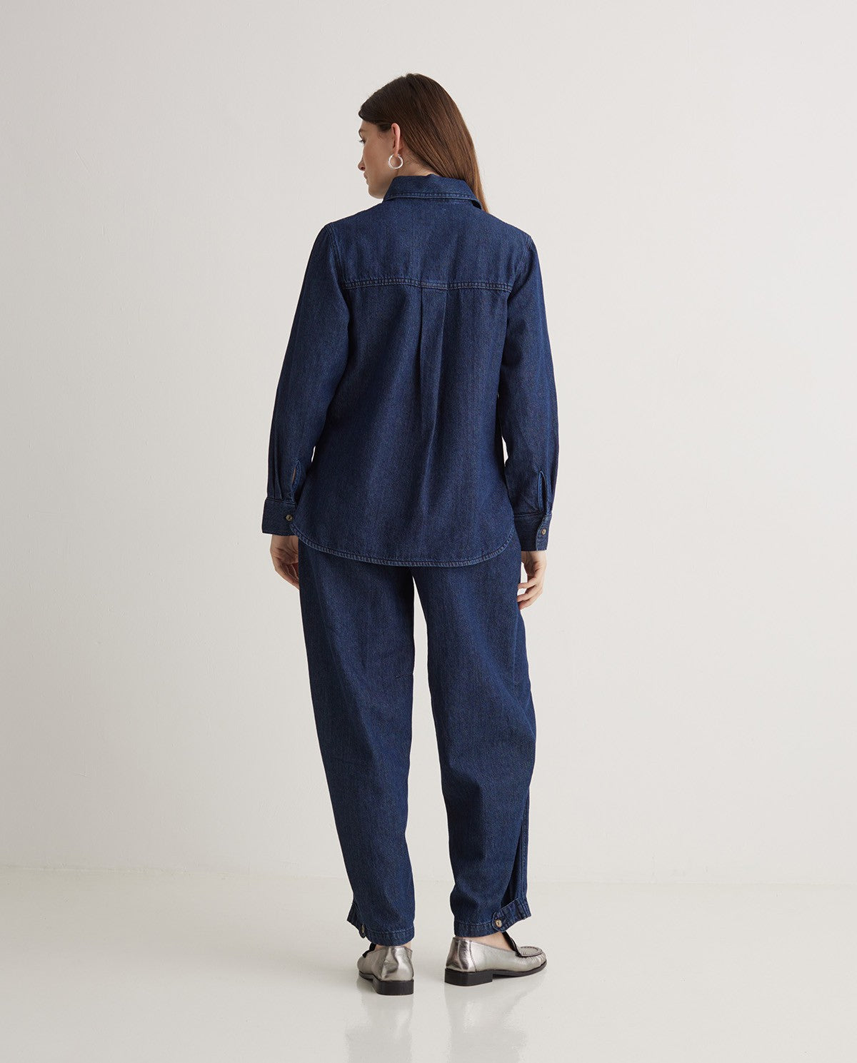 YERSE - Camicia denim in cotone organico, Indigo