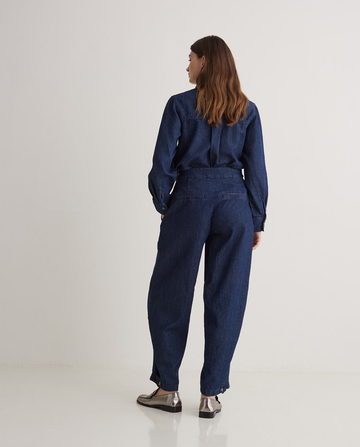 YERSE - Pantalone denim in cotone organico, Indigo