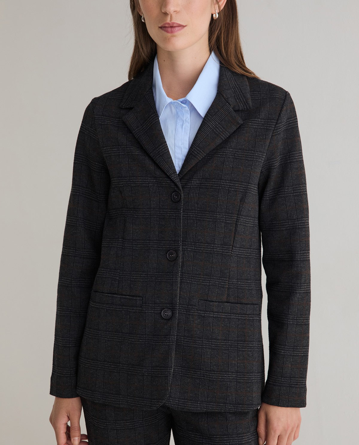 YERSE - Blazer in maglia a quadri