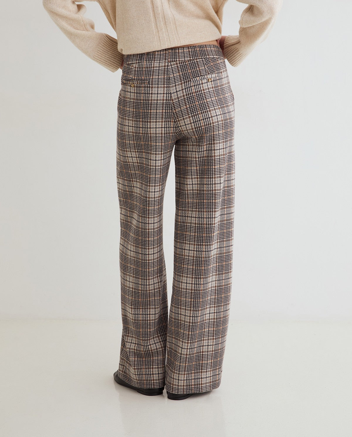 YERSE - Pantalone largo a quadri