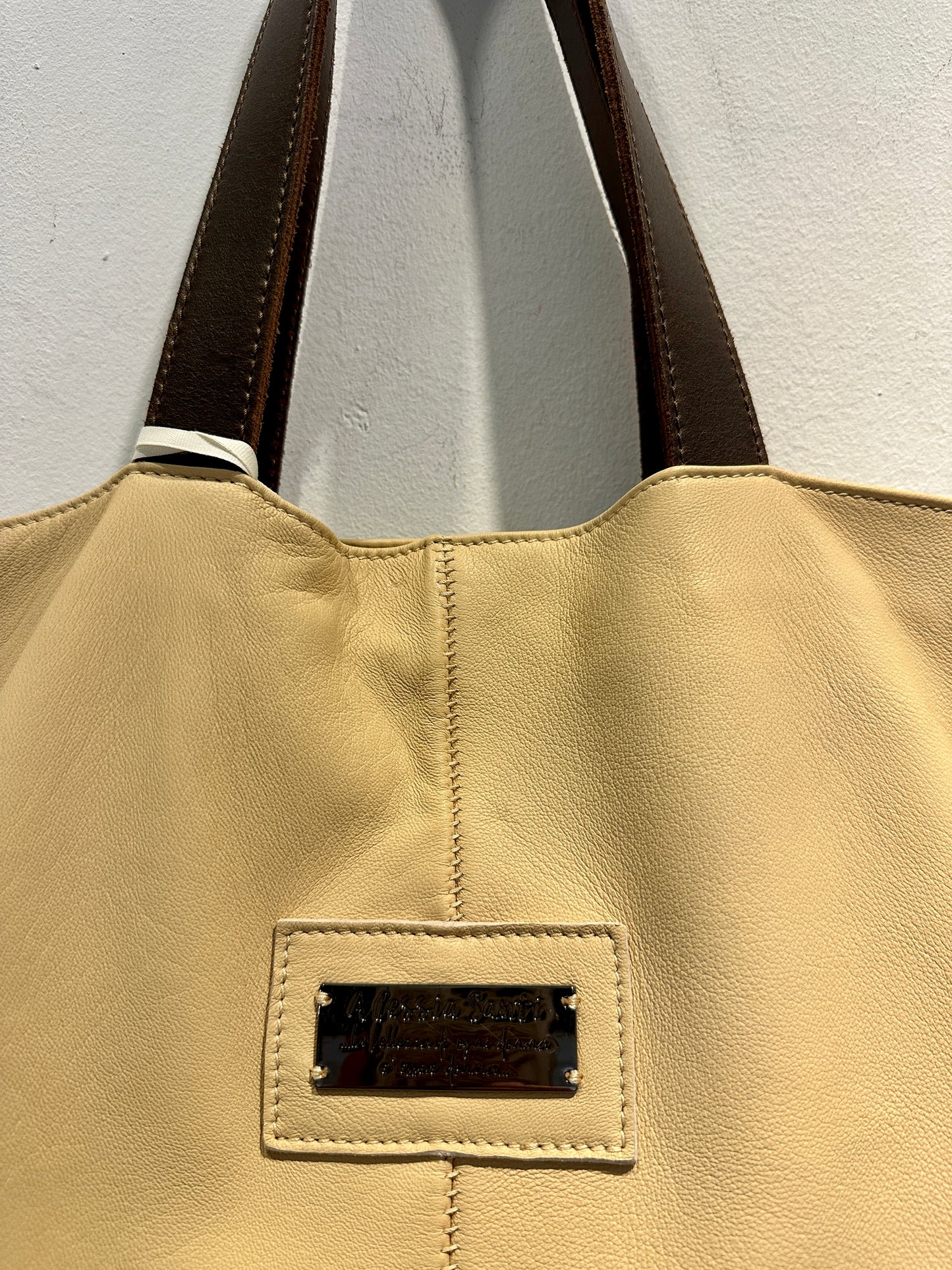 ALESSIA SANTI - Shopper vera pelle, Crema