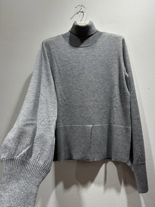 ALESSIA SANTI - Maglia dolcevita spacco, Grigio