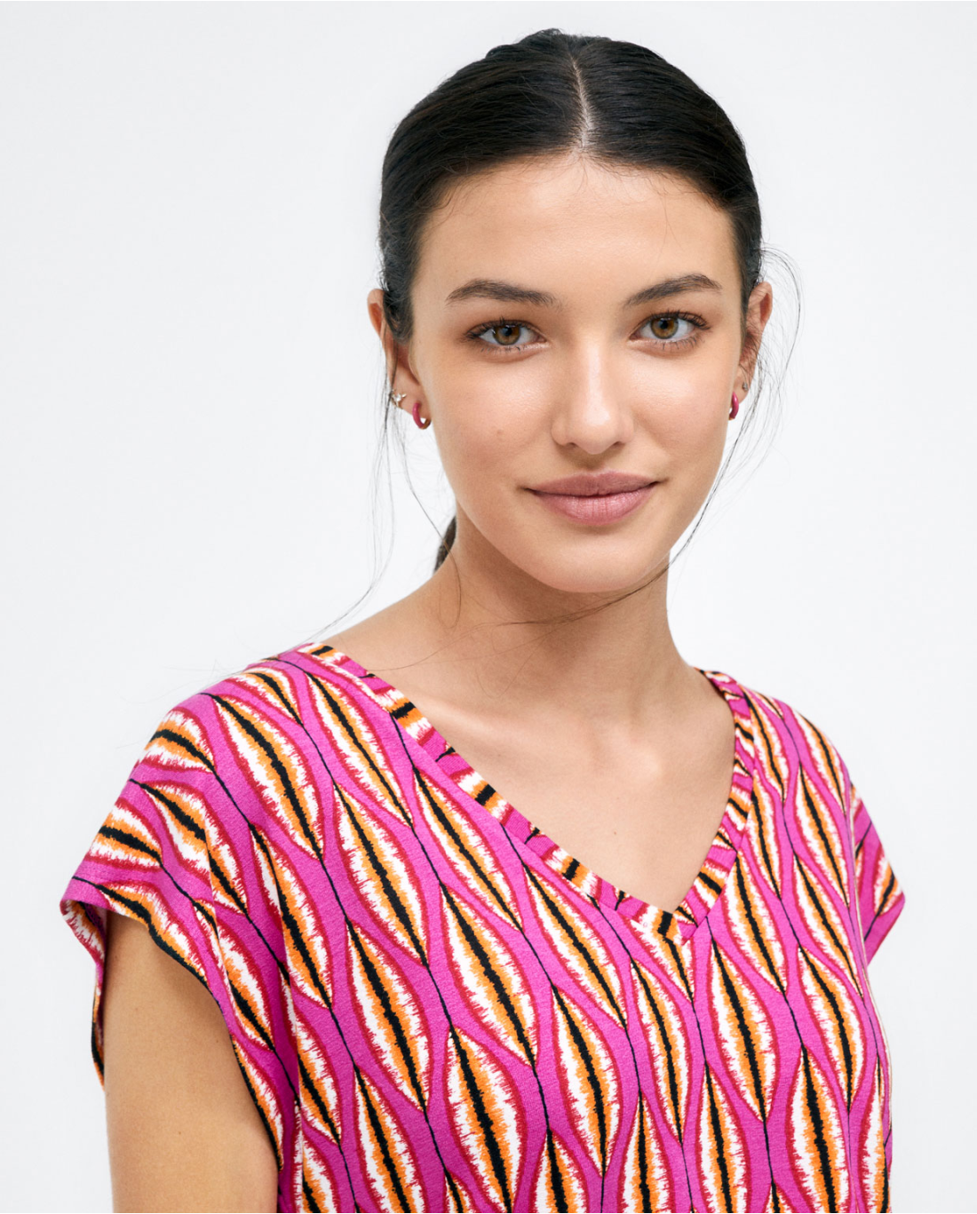 SURKANA - T-shirt scollo V, Fucsia