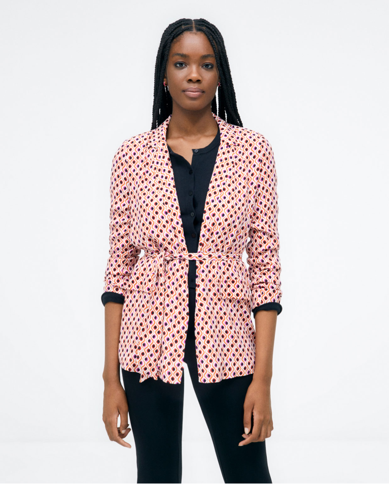 SURKANA - Blazer fantasia rosso/rosa