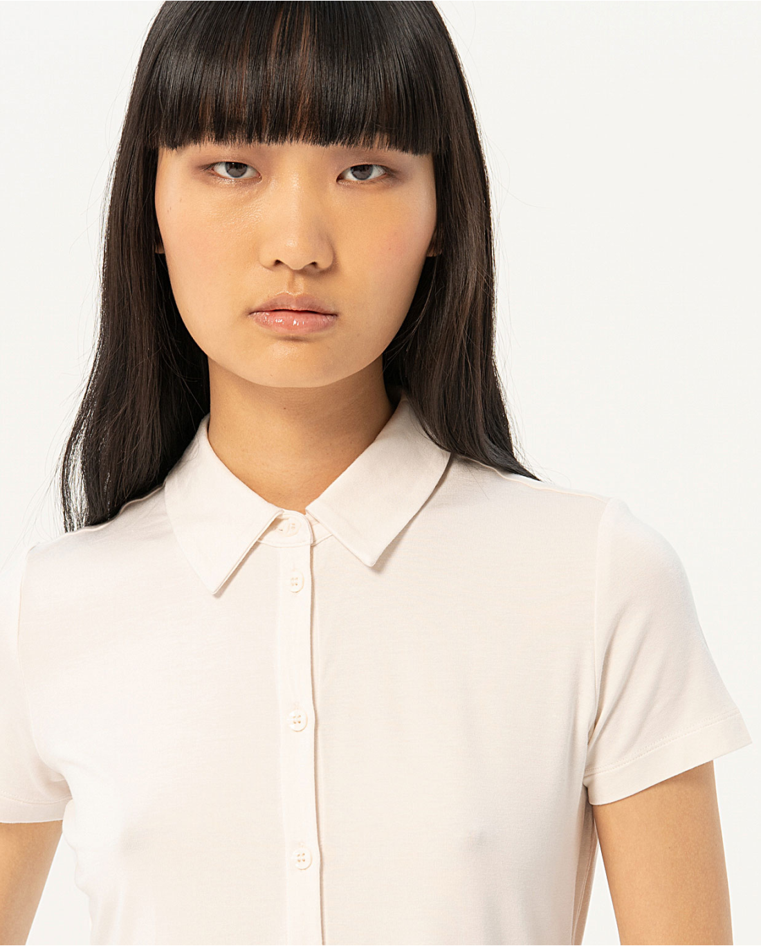 SURKANA - Camicia elastica manica corta, Bianco