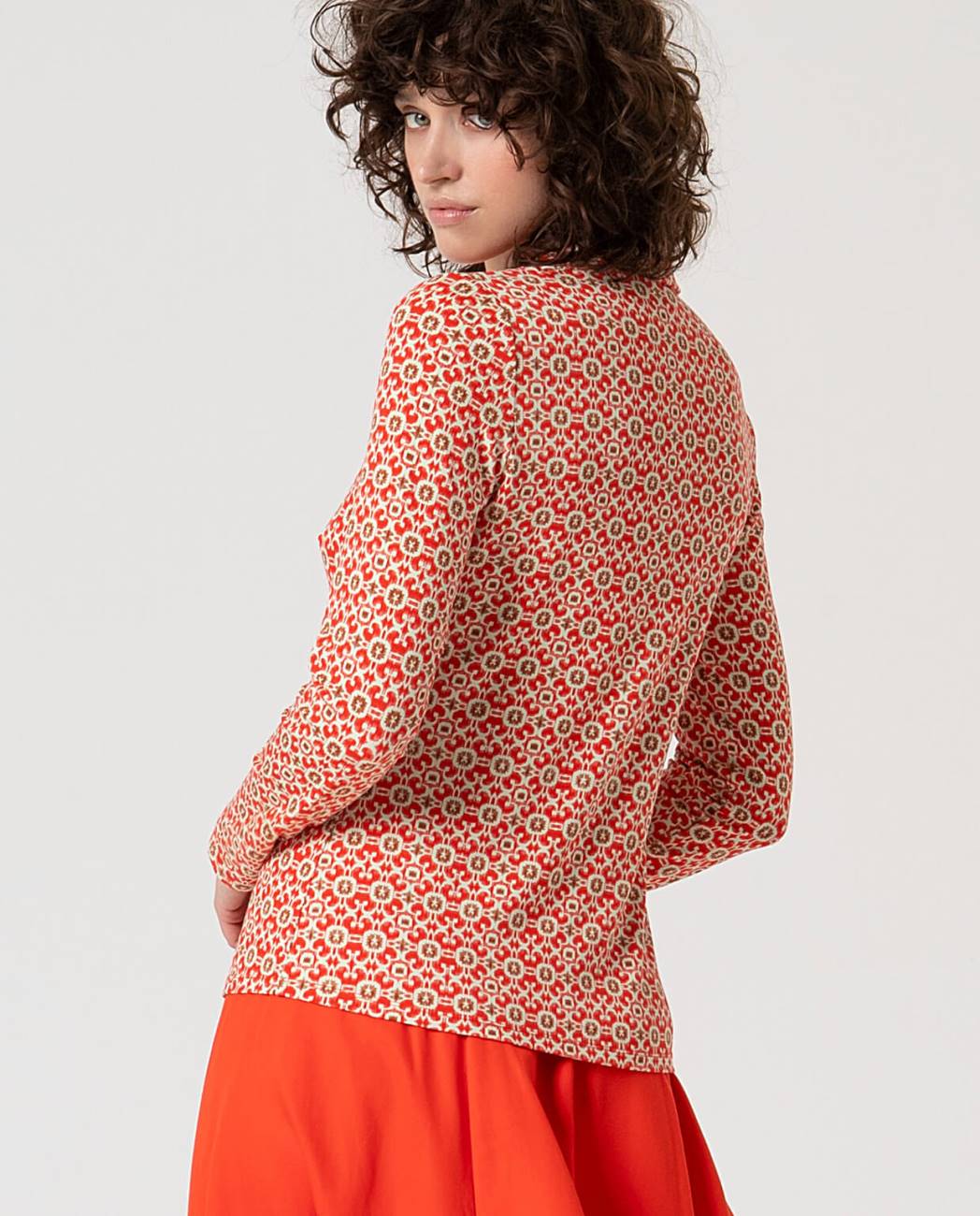 SURKANA - Camicia elasticizzata stampata, Rosa