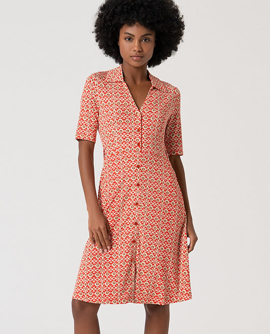 SURKANA - Abito chemisier stampato, Rosa