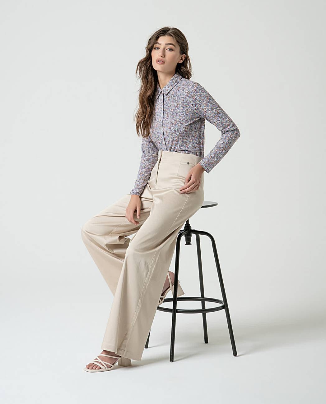 SURKANA - Pantalone flare elasticizzato, Beige
