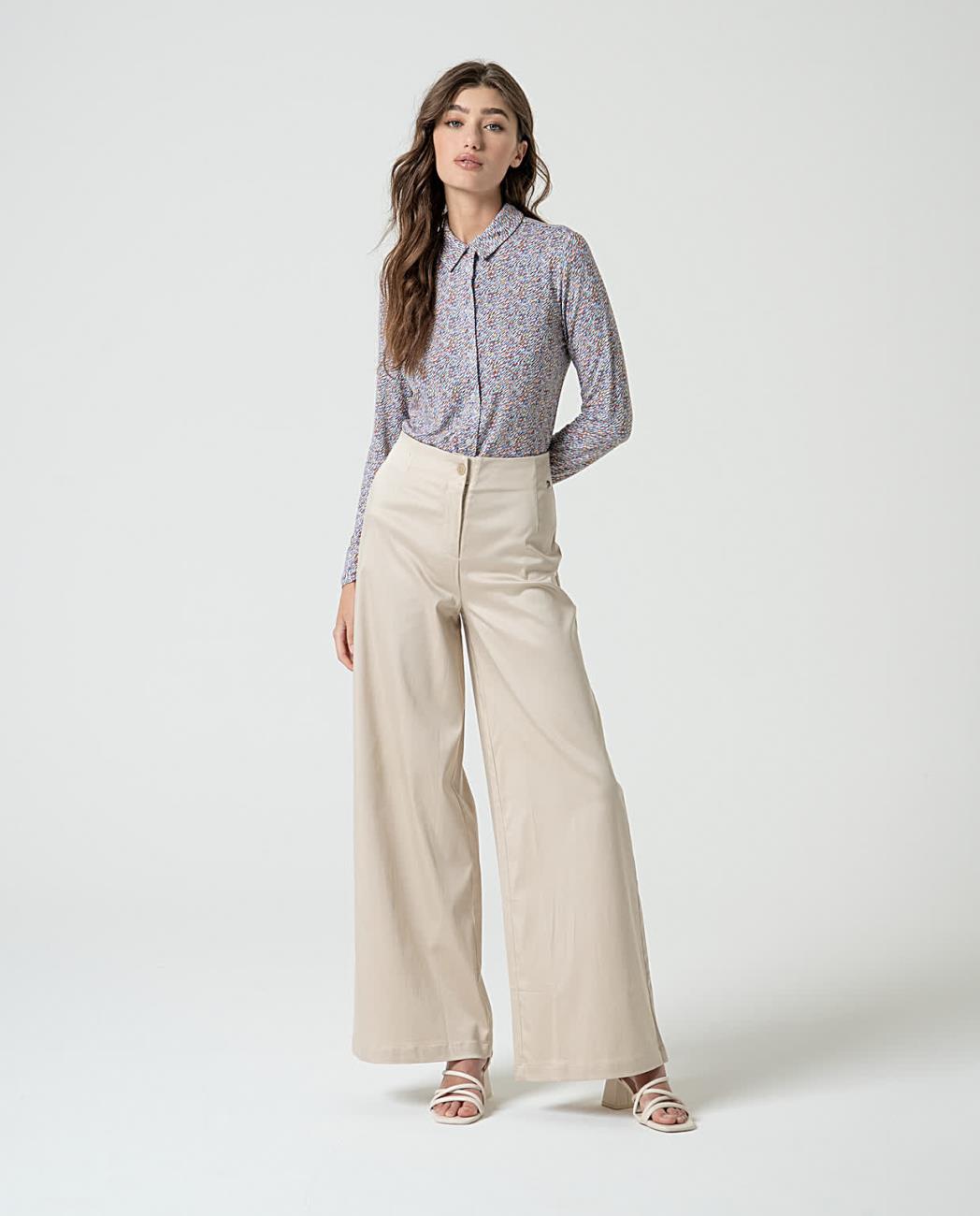 SURKANA - Pantalone flare elasticizzato, Beige