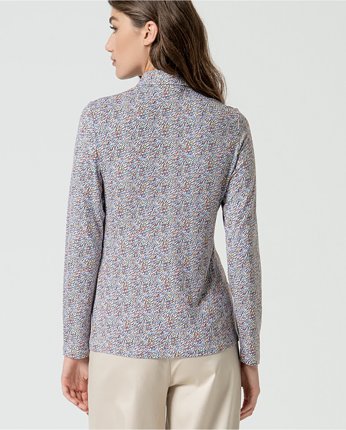 SURKANA - Camicia elasticizzata stampata, Azzurro