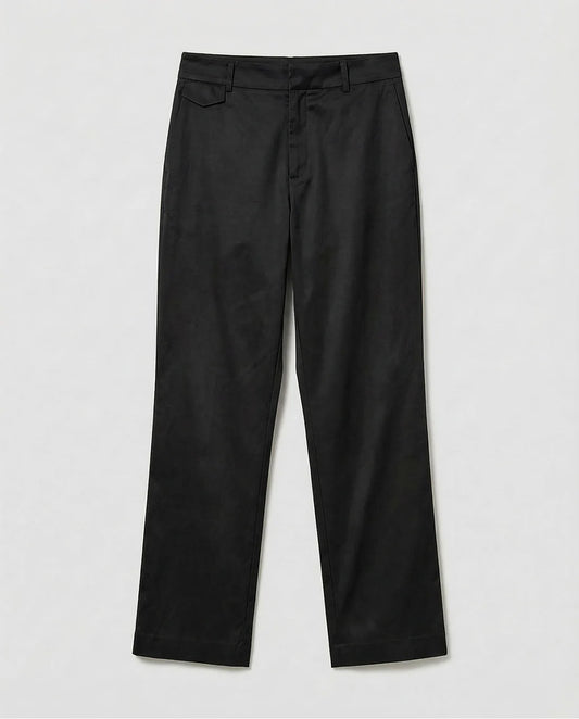 SURKANA - Pantalone dritto tencel, Nero