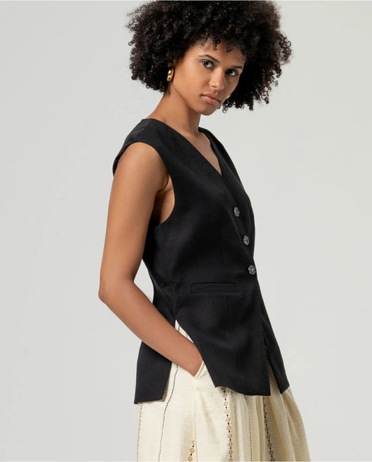 SURKANA - Gilet elegante, Nero