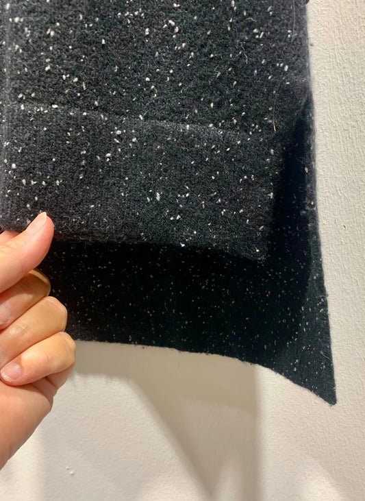 ALESSIA SANTI - Dolcevita smanicato in lana con inserti, Nero