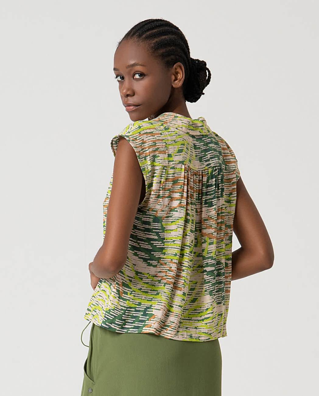 SURKANA - Camicia fantasia, Verde