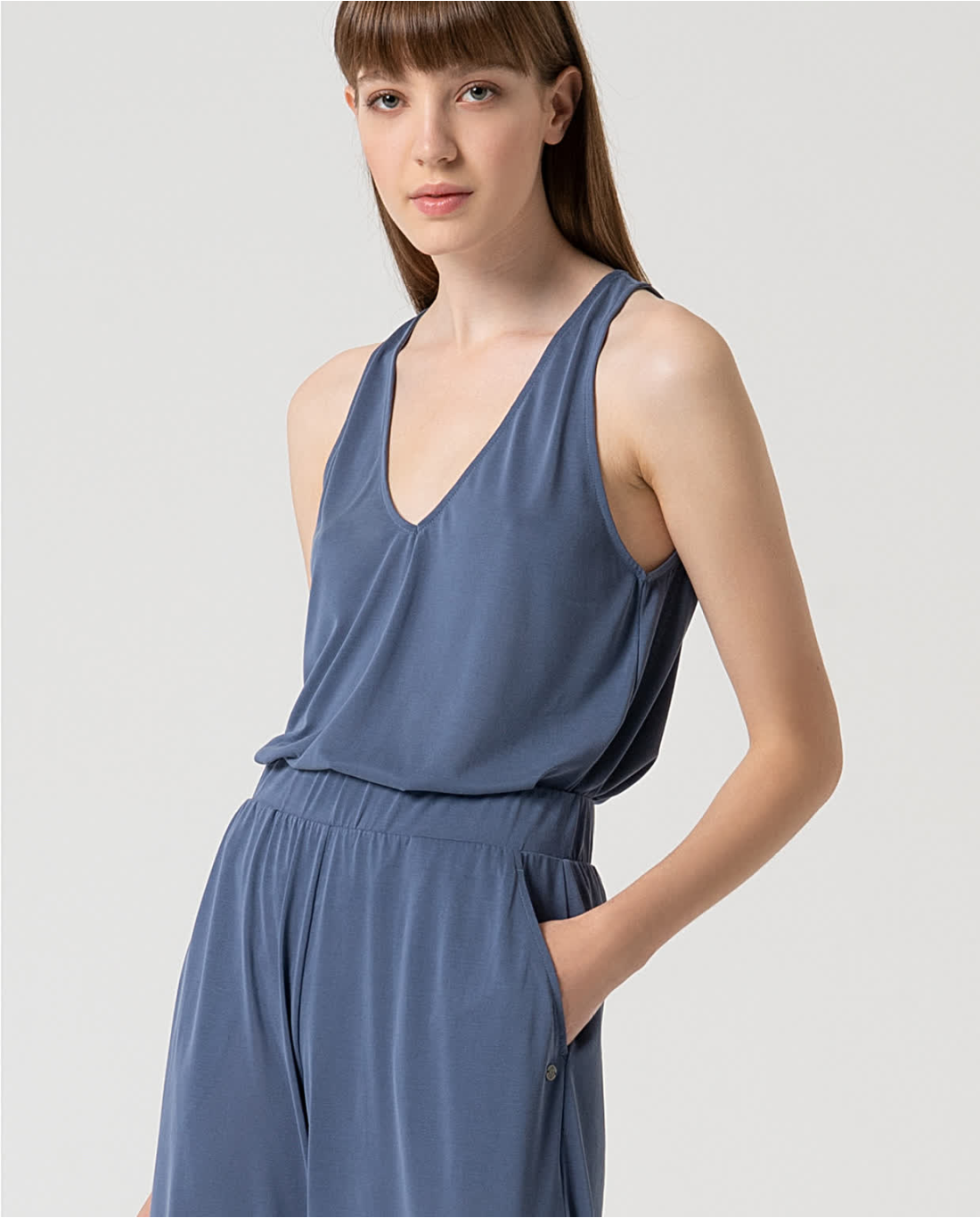 SURKANA - Pantalone wide leg elasticizzati, Indigo