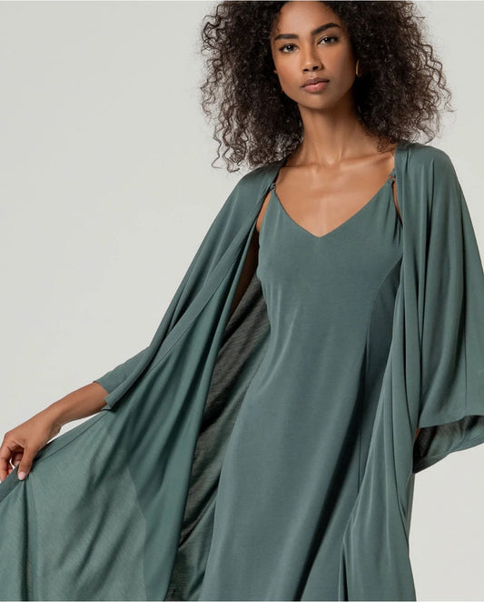 SURKANA - Kimono lungo, Verde Bottiglia