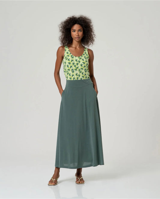SURKANA - Maxi gonna, Verde Bottiglia