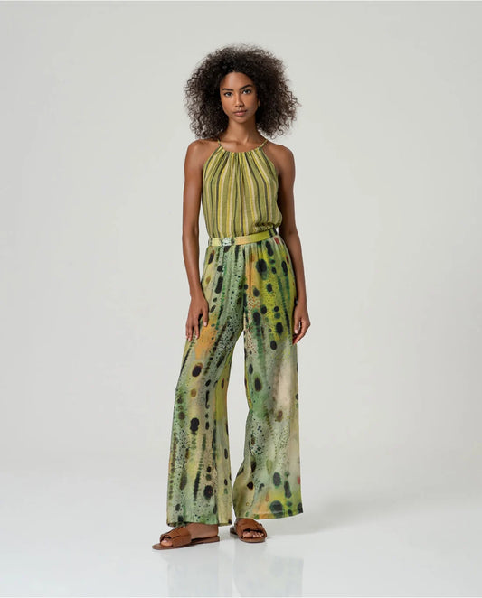SURKANA - Pantalone ampio fantasia, Verde