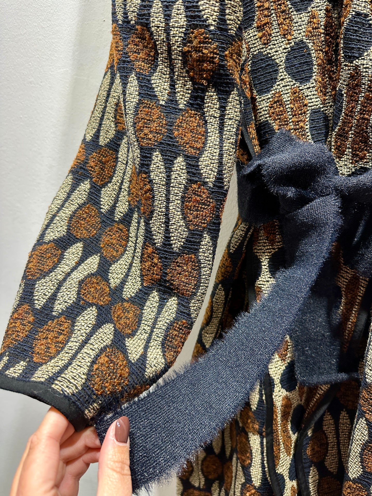 ALESSIA SANTI - Cappotto lungo fantasia con inserti in lurex