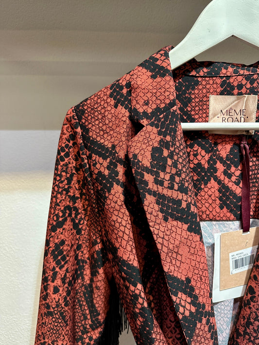 MEME ROAD - Giacca con frange, Stampa Pitonata