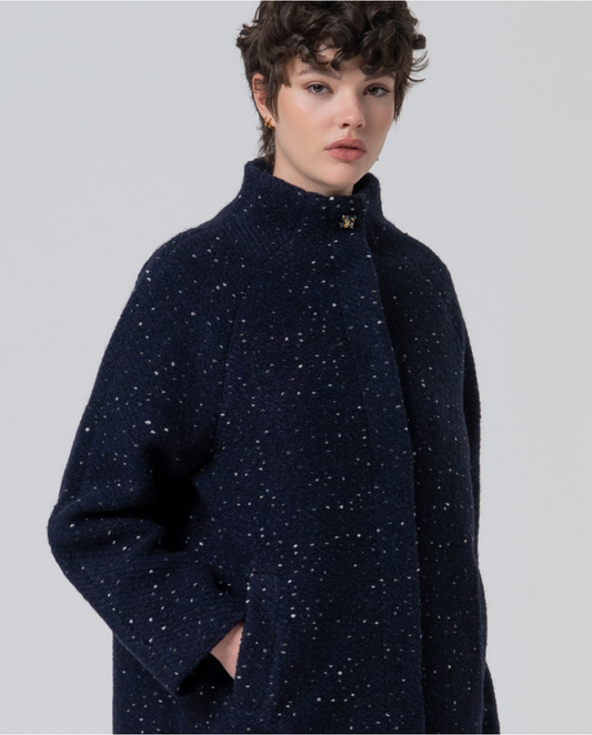 SURKANA - Cappotto collo alto con maniche raglan, Blu