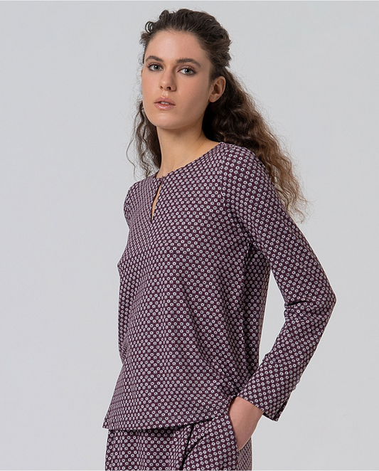 SURKANA - Blusa stampata con goccia, Grigio