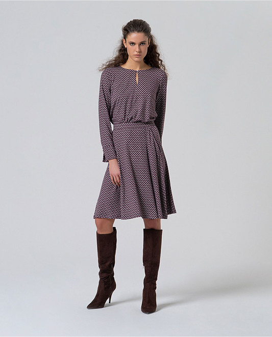 SURKANA - Gonna al ginocchio stampata, Grigio