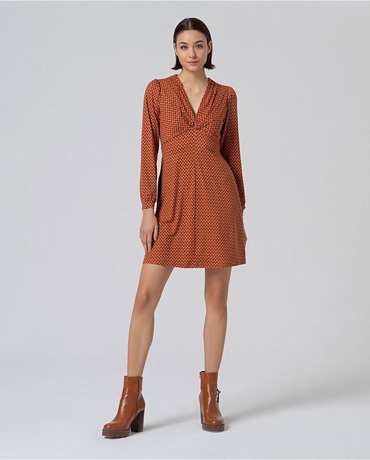 SURKANA - Abito con scollo arricciato, Toffee