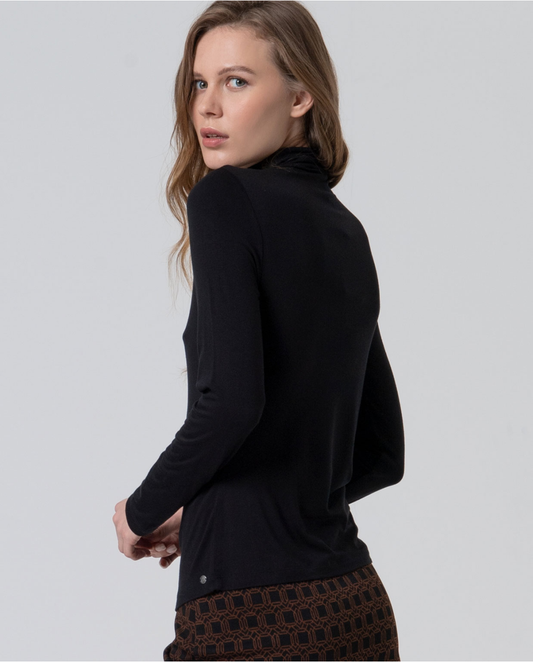 SURKANA - T-shirt dolcevita in viscosa, Nero