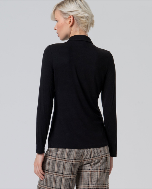 SURKANA - Camicia in viscosa elastica, Nero
