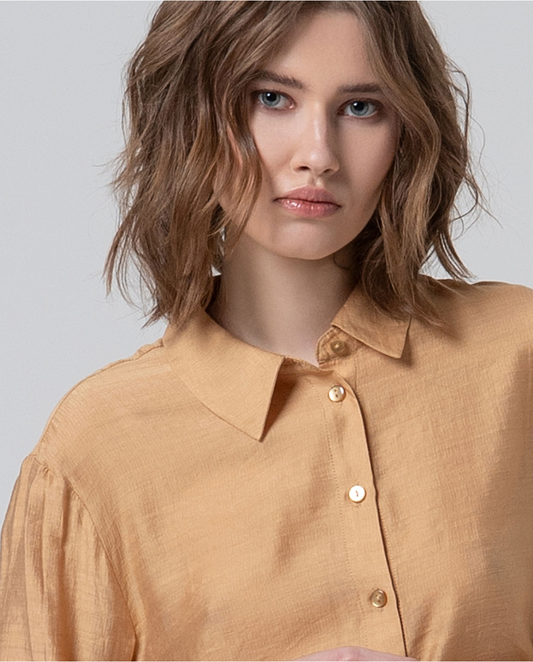 SURKANA - Camicia oversize con maniche a campana, Beige