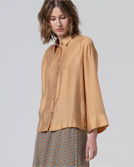 SURKANA - Camicia oversize con maniche a campana, Beige