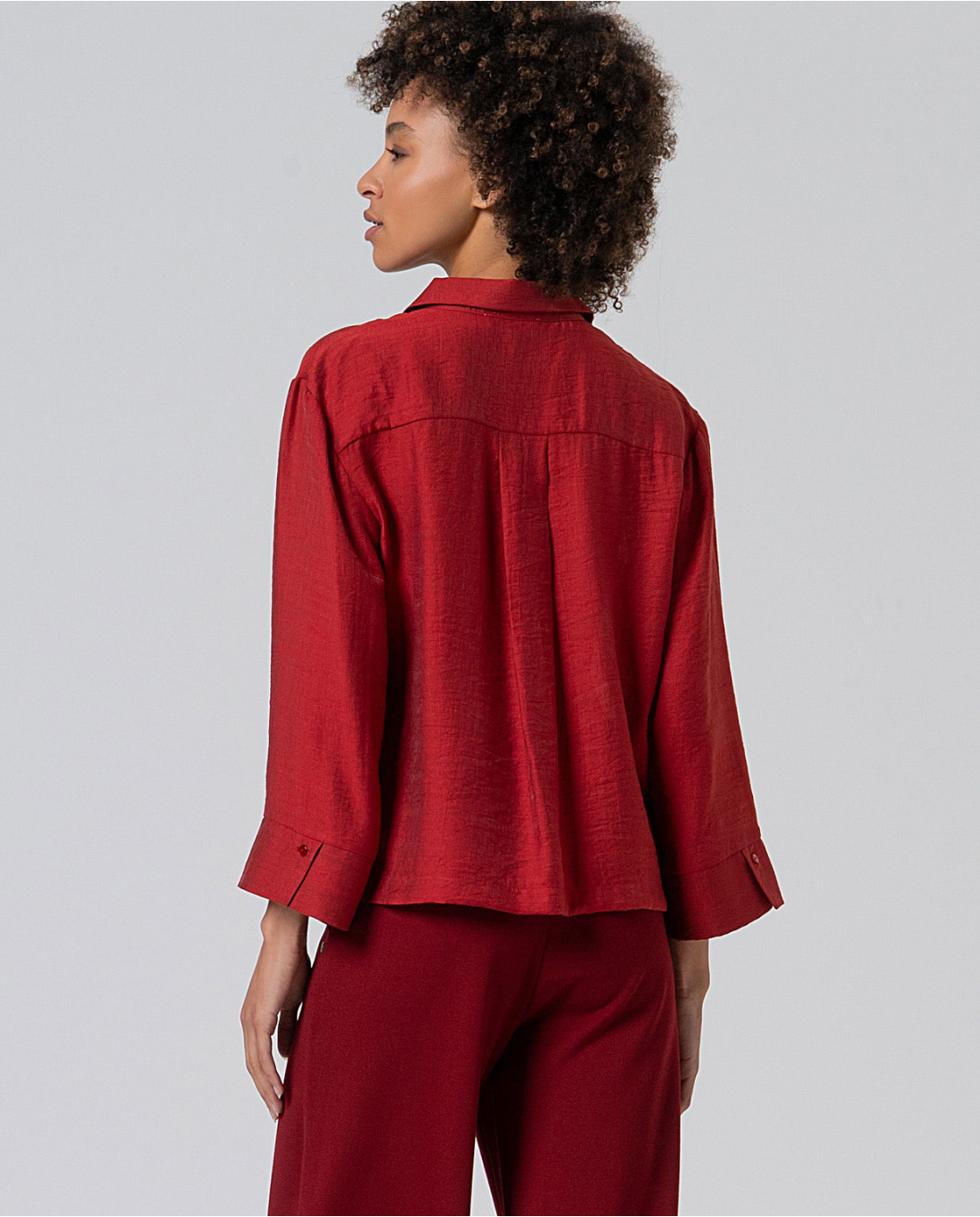 SURKANA - Camicia oversize con maniche a campana, Rosso