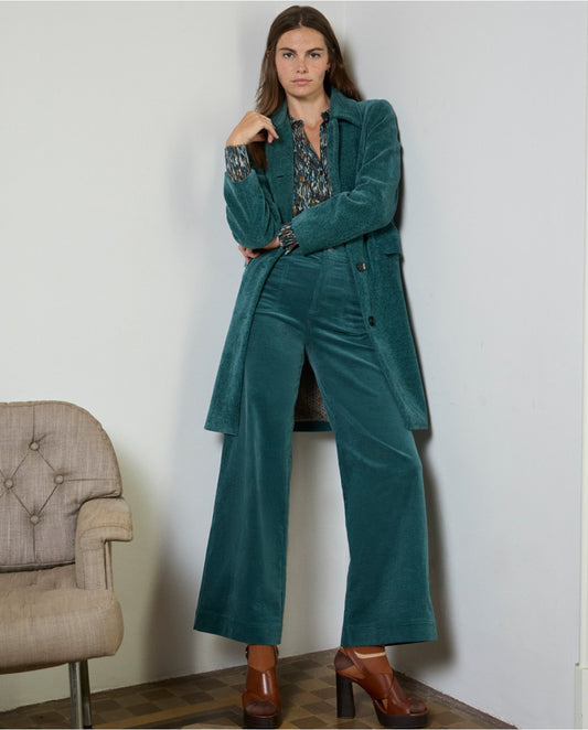 SURKANA - Pantalone in velluto a coste, Blu Acciaio