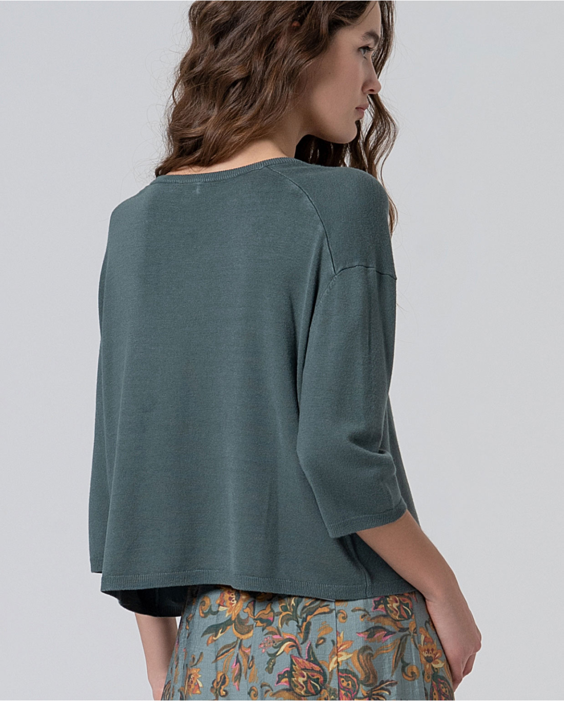 SURKANA - Maglia fluida manica 3/4, Petrolio