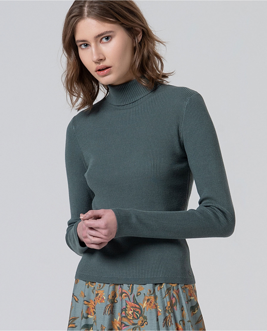 SURKANA - Dolcevita a coste, Blu Acciaio