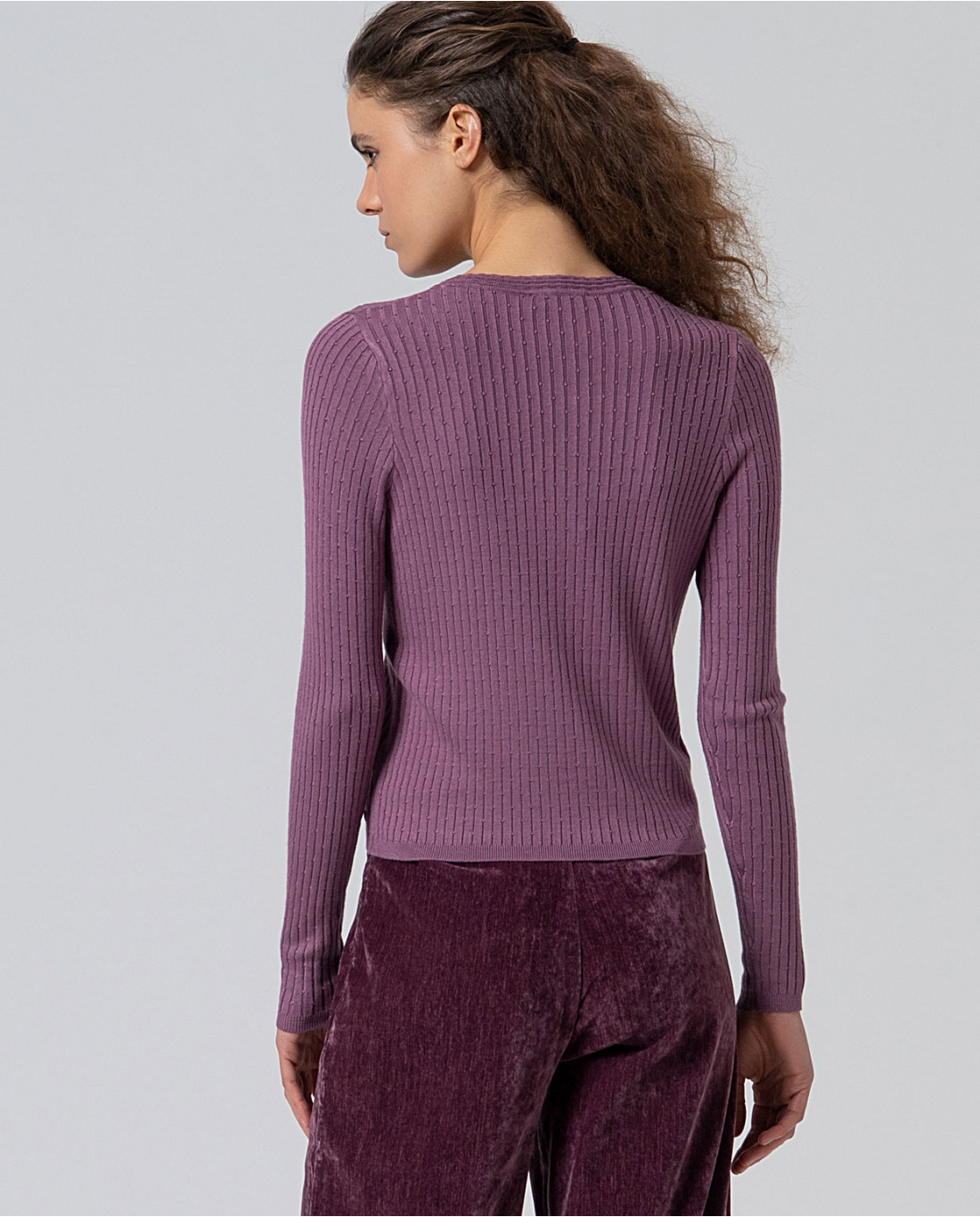 SURKANA - Cardigan aderente a coste, Malva