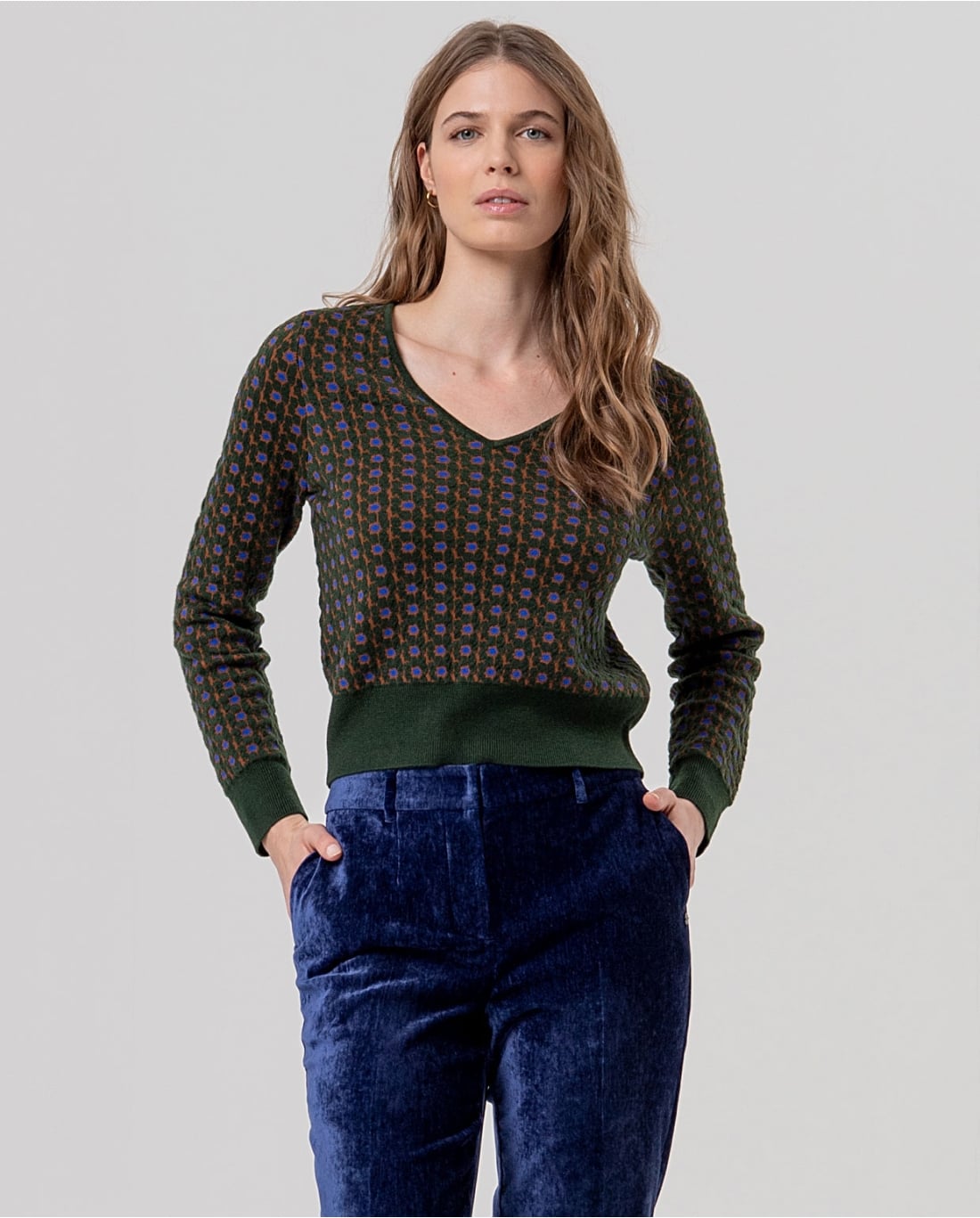SURKANA - Maglione con jacquard Kaki