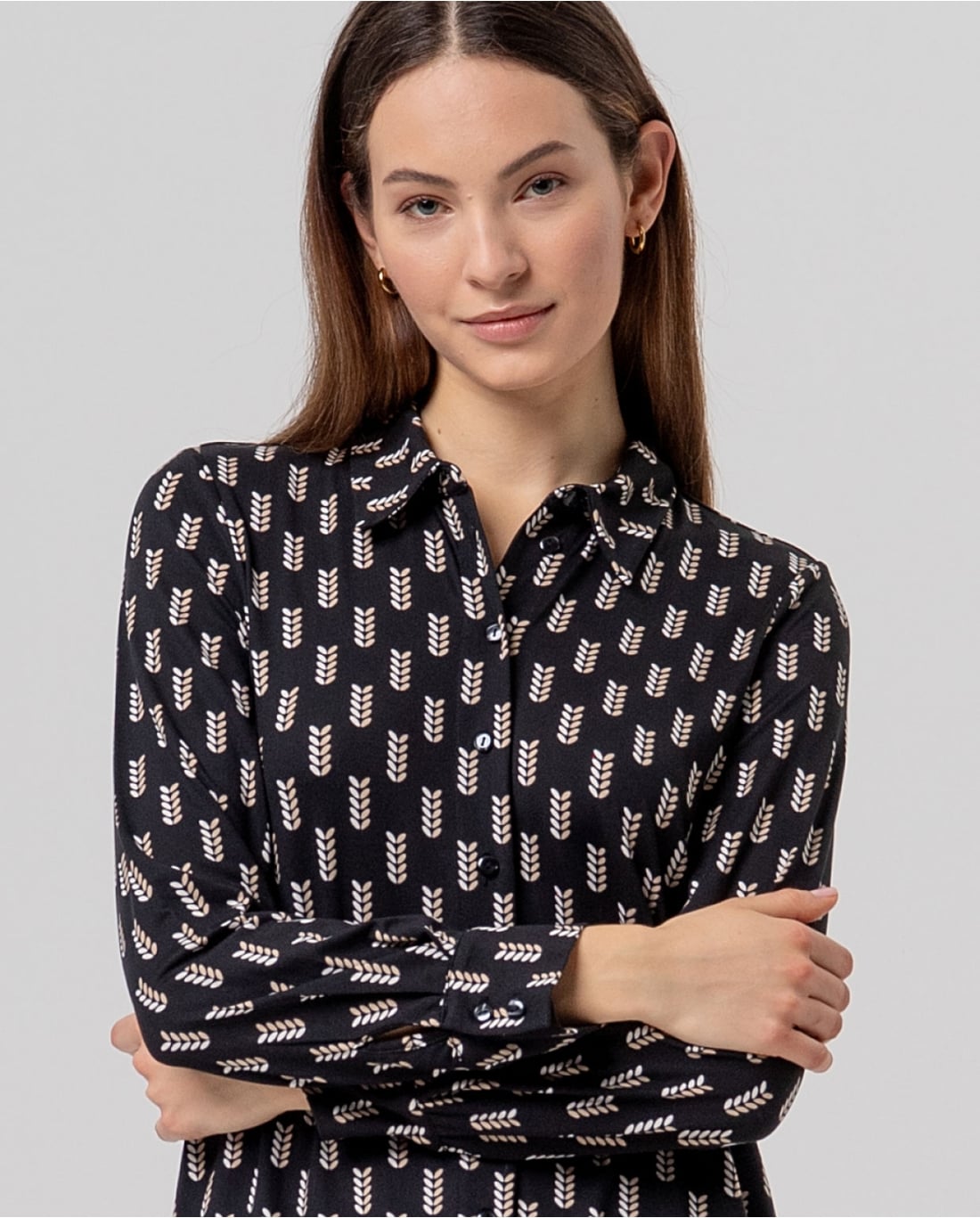 SURKANA - Camicia geometrica nero