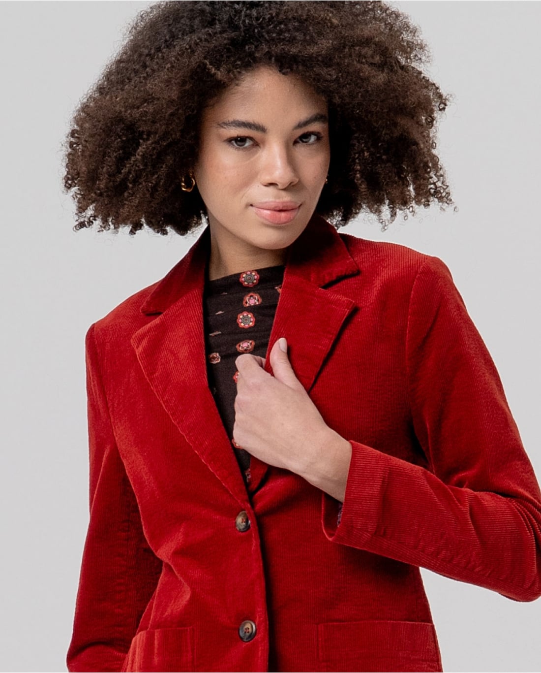 SURKANA - Blazer in velluto rosso