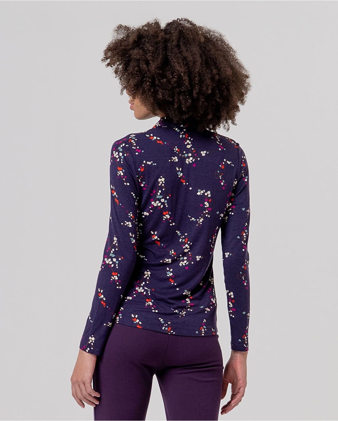 SURKANA - Camicia a fiori Porpora