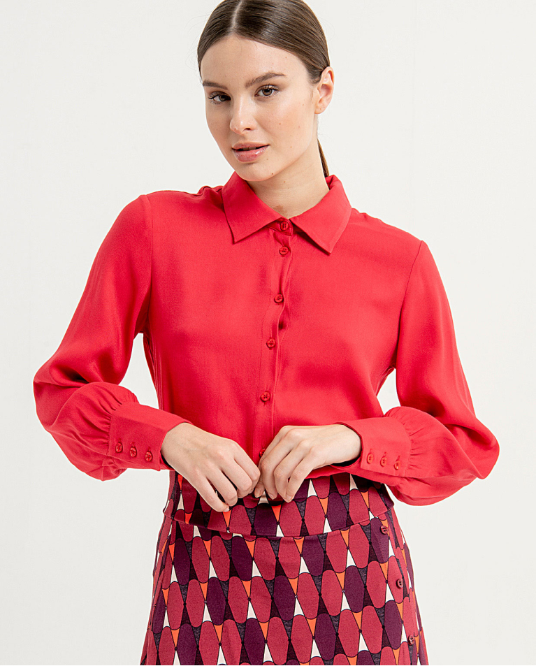SURKANA - Gonna con spacco laterale, Rosso