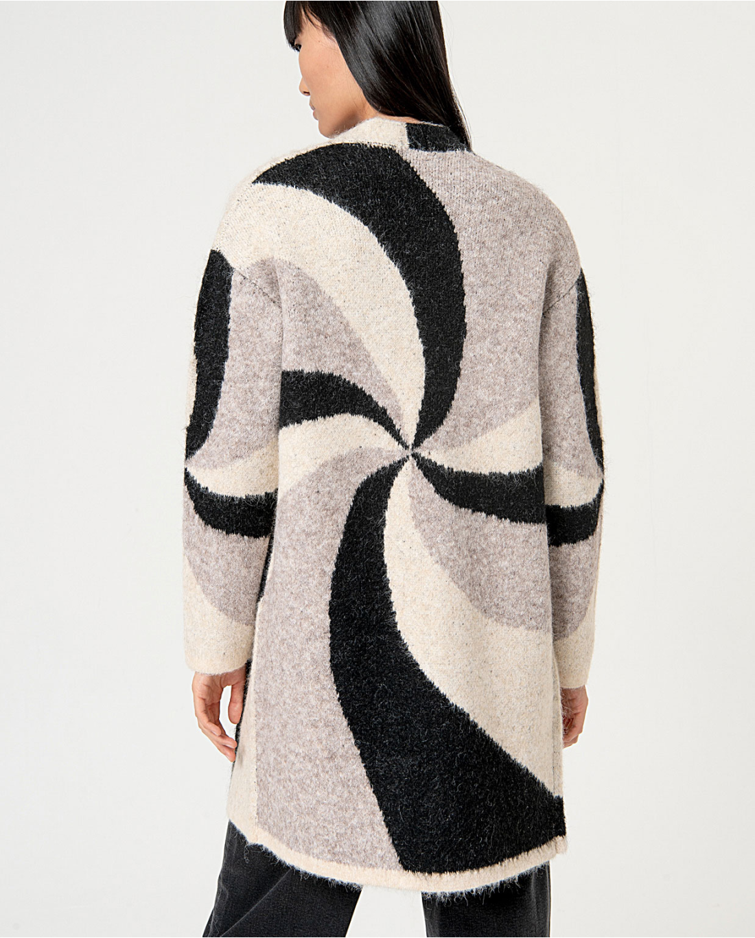 SURKANA - Cappotto in jaquard, Nero