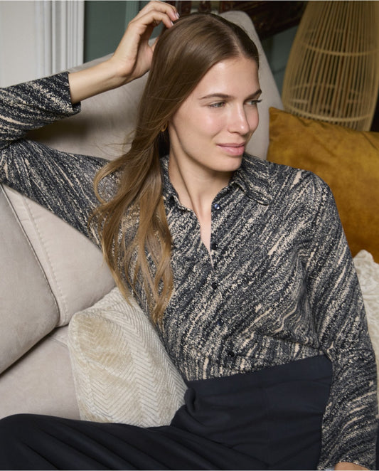 SURKANA - Camicia stampa fantasia, Nero