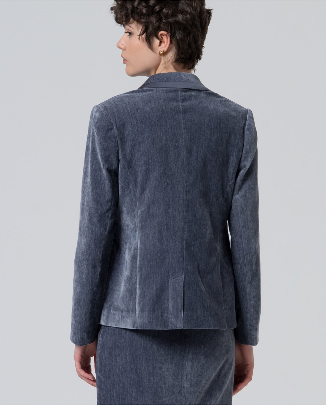 SURKANA - Blazer in velluto, Grigio
